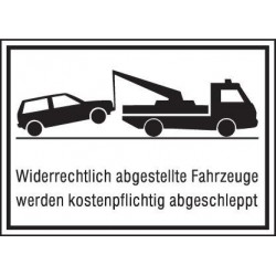 STRECKEN Parkverbotschild Alu 400X250 mm Widerrechtl.