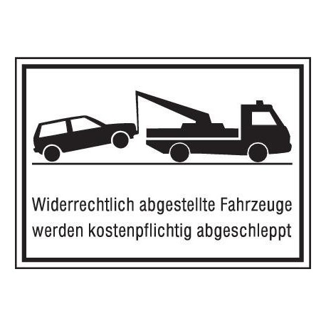 STRECKEN Parkverbotschild Alu 400X250 mm Widerrechtl.