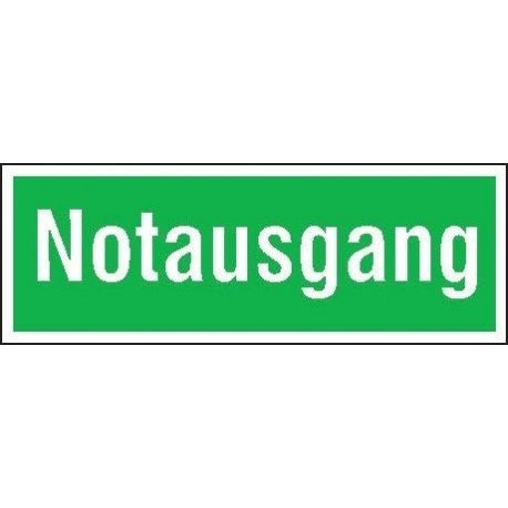 STRECKEN - Sicherheitsschild Alu Notausgang 400x140
