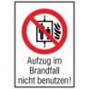 STRECKEN - Verbotsschild 105x148mmAufzug n. ben.Folie