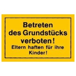 STRECKEN - Verbotsschild 250x150mm Betreten des Grund unitéss