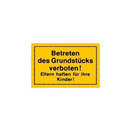 STRECKEN - Verbotsschild 250x150mm Betreten des Grund unitéss