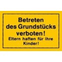 STRECKEN - Verbotsschild 250x150mm Betreten des Grund unitéss