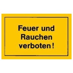 STRECKEN - Verbotsschild 250x150mm Feuer und Rauchen verbot