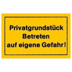 STRECKEN - Verbotsschild 250x150mm Privatgrund unités betrete