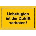 STRECKEN - Verbotsschild 250x150mm Unbefugten ist der Zutrit
