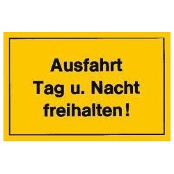 STRECKEN - Verbotsschild 400x250mm Ausfahrt Tag u. Nacht fre