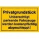 STRECKEN - Verbotsschild 400x250mm Privatgrund unités