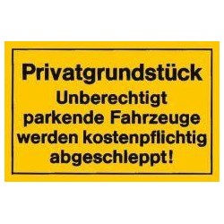 STRECKEN - Verbotsschild 400x250mm Privatgrund unités