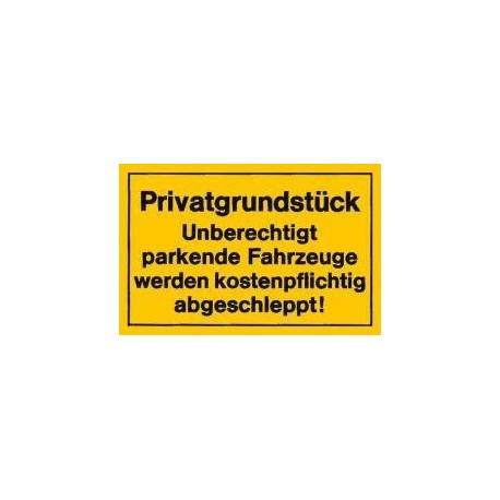 STRECKEN - Verbotsschild 400x250mm Privatgrund unités