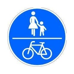 Panneau VKZ.240 Ronde 600mm Obligation vÃ©lo - PiÃ©ton
