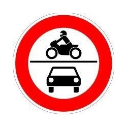 Panneau VKZ.260 Ronde 600mm Interdit Voiture - Cyclomoteur