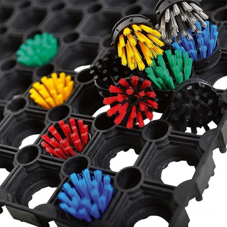 Insert de brosse ronde, noir, pour tapis nid d'abeille