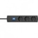 Multiprises Oversal 3f. avec interrupteur anth1,4m