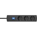 Multiprises Oversal 3f. avec interrupteur anth1,4m