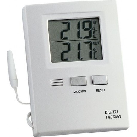 Thermomètre Max-Min. électronique plastique, Blanc