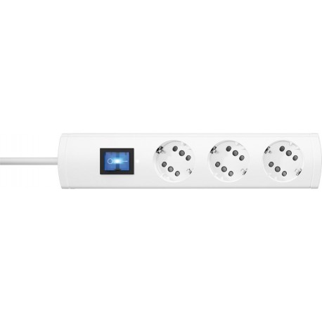Multiprise intérieur 3prises avec Intérrupteur.Blanc 1,4m