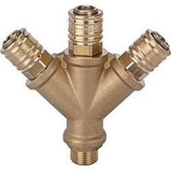 Distributeur d'air comprimé, 3 sorties MS IG G3/8 Riegler