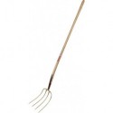 Fourche 31198 4 dents gold, avec manche bois