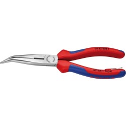 Pince demi-ronde avec tranchant/œillet de fixation/gaines bi-matière 200mm pol.geb. 2K Knipex