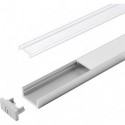 Profil encastré en aluminium D opal L 2000 mm, Profil