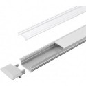Profil encastré en aluminium C clair L 2000 mm, Profil