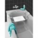 Siège de Baignoire Secura Extensible, Capacité de Charge 150 kg, Acier, Plastique, Blanc Dimensions 55-65 x 18 x 26 cm