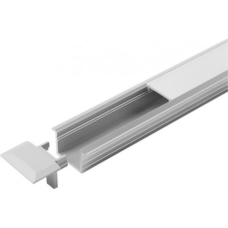 Profil encastré en aluminium B opal L 3000 mm, Profil