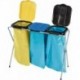 Collecteur de déchets 3x120 l avec couvercle noir/jaune/bleu