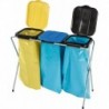 Collecteur de déchets 3x120 l avec couvercle noir/jaune/bleu