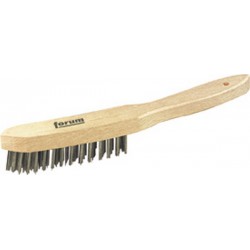 Brosse métallique à main, fil d'acier inoxydable, Nombre de rangées : 3
