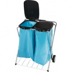 Collecteur de déchets 2x120 l avec couvercle noir