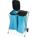 Collecteur de déchets 2x120 l avec couvercle noir