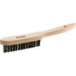 Brosse à soudures d'angle, Nombre de rangées : 3, Garniture Fil d'acier inoxydable, Epaisseur du fil 0,35 mm, Modèle : lisse