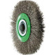 Brosse circulaire, fil d'acier inoxydable de 0,3 mm, ondulé, Ø de la brosse : 125 mm, Larg. : de travail 22 mm, Vitesse maxi. 6000 tr/mn