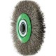Brosse circulaire, fil d'acier inoxydable de 0,3 mm, ondulé, Ø de la brosse : 200 mm, Larg. : de travail 30 mm, Vitesse maxi. 4500 tr/mn