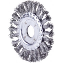 Brosse circulaire, fil d'acier inoxydable, torsadé, Ø de la brosse : 178 mm, Epaisseur du fil 0,50 mm, Larg. : de travail 13 mm