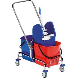 Chariot de lavage chromé, 2x25l