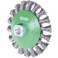 Brosse conique, fil d'acier inoxydable, torsadé, Ø de la brosse : 115 mm, Epaisseur du fil 0,35 mm, Larg. : de travail 15 mm, Vitesse maxi. : 12500 tr/mn