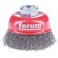 Brosse à boisseau, fil d'acier trempé, ondulé., Ø de la brosse : 80 mm, Epaisseur du fil 0,30 mm, Vitesse maxi. 8500 tr/mn