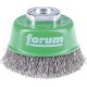 Brosse à boisseau, fil d'acier inoxydable, ondulé, Ø de la brosse : 60 mm, Epaisseur du fil 0,30 mm, Vitesse maxi. 12500 tr/mn