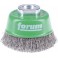 Brosse à boisseau, fil d'acier inoxydable, ondulé, Ø de la brosse : 80 mm, Epaisseur du fil 0,30 mm, Vitesse maxi. 8500 tr/mn