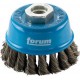 Brosse à boisseau, fil d'acier trempé, torsadé, Ø de la brosse : 65 mm, Epaisseur du fil 0,35 mm, Vitesse maxi. 12500 tr/mn