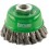 Brosse en forme de coupe, fil d'acier inoxydable, torsadé, Ø de la brosse : 65 mm, Epaisseur du fil 0,50 mm, Vitesse maxi. 12500 tr/mn