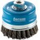 Brosse à boisseau avec bague d'appui, fil d'acier trempé, torsadé, Ø de la brosse : 100 mm, Epaisseur du fil 0,50 mm, Vitesse maxi. 8500 tr/mn
