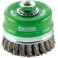 Brosse à boisseau avec bague d'appui, fil d'acier inoxydable, torsadé, Ø de la brosse : 80 mm, Epaisseur du fil 0,50 mm, Vitesse maxi. 8500 tr/mn