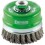 Brosse à boisseau avec bague d'appui, fil d'acier inoxydable, torsadé, Ø de la brosse : 80 mm, Epaisseur du fil 0,50 mm, Vitesse maxi. 8500 tr/mn