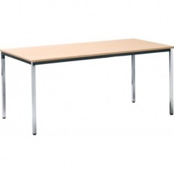 Table 1400x800 mm chrom / hêtre