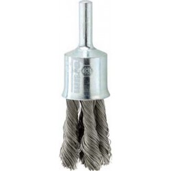 Brosse-pinceau, fil d'acier inoxydable torsadé, Ø de la brosse : 23 mm, Long. de la garniture 29 mm, Epaisseur du fil 0,26 mm, Vitesse maxi. : 20000 tr/mn