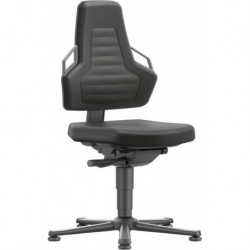 Chaises bureau 1 Patin en cuir K gris anthrazite